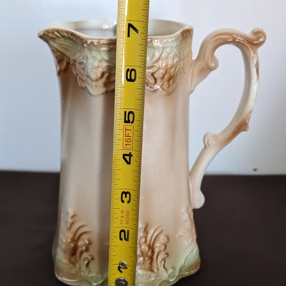 Tofts Antique Pitcher w/Pewter Lid, Victorian Pitcher, Tofts 19th Century - Picture 10 of 13